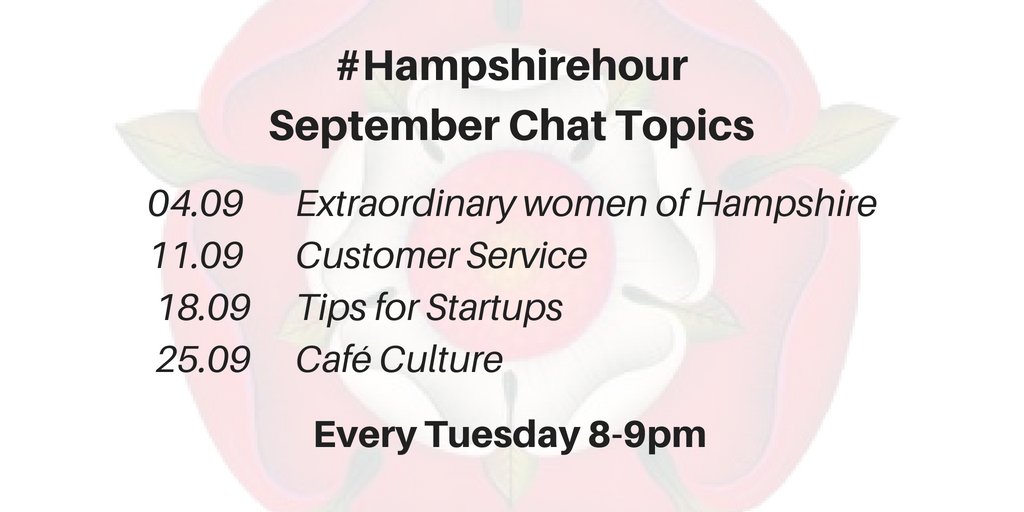 HampshireHour's tweet image. Tonight's #HampshireHour is a free chat as our regular host @RocketLaunchUK is away. We do have some great guest hosts coming up next month including  @WinchesterHods. @castle_eu, @IJcomms_isabel and @WinchCoffeeFest. See you in September!