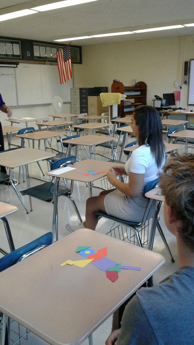 PrincipalCetner's tweet photo. Mr. Dow's gave each S an identical envelope of shapes and asked them 2 arrange them as they wanted to - then Ss observed each other’s designs 2 illustrate how #weareallunique & should #respectdifferences #B2B #firstdayofschoolchallenge #bourneday1 #ditchbook https://t.co/knXiXdRK93