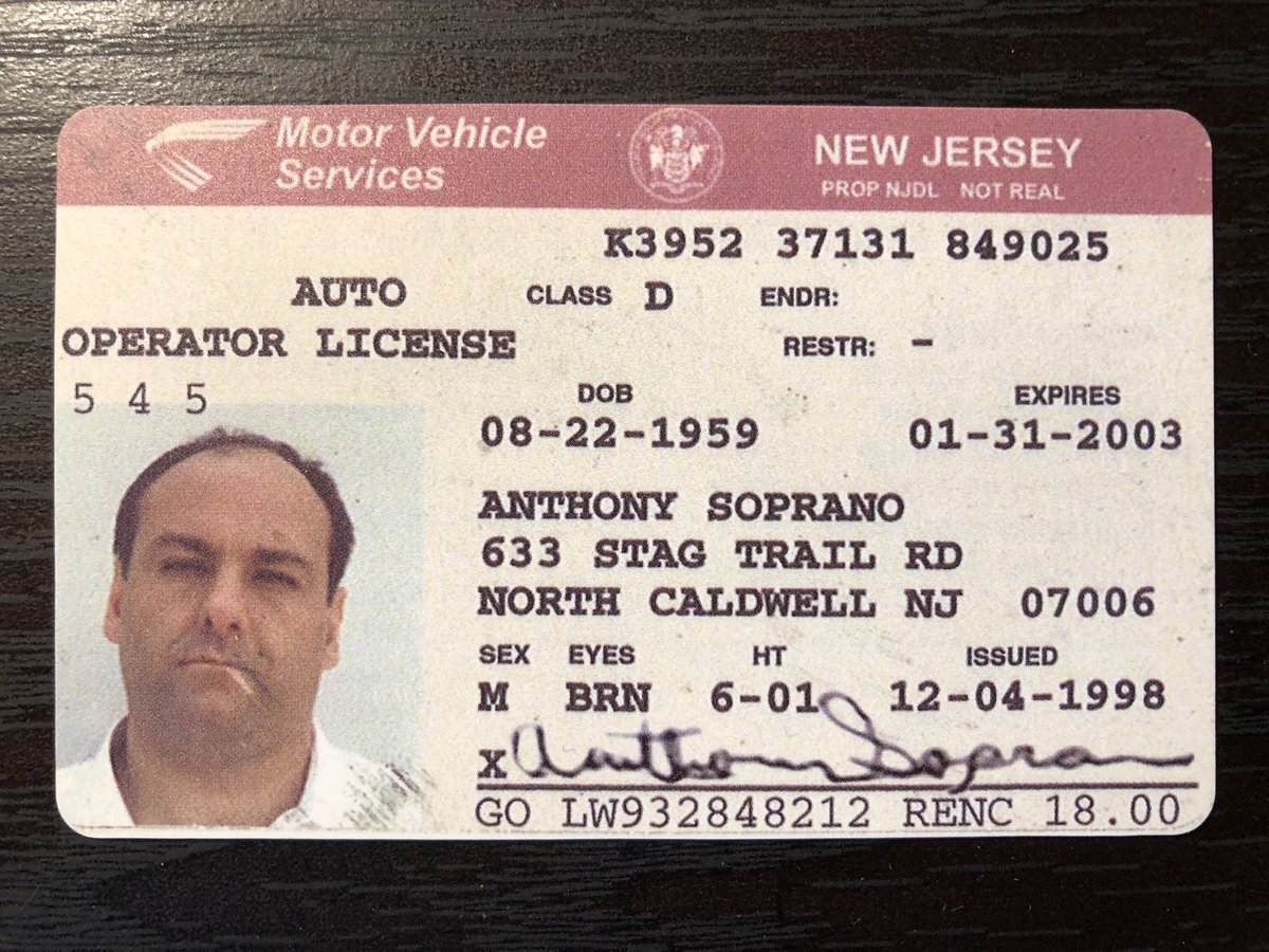 The Sopranos Driver's License's NOT REAL B3G1F Set of Four 