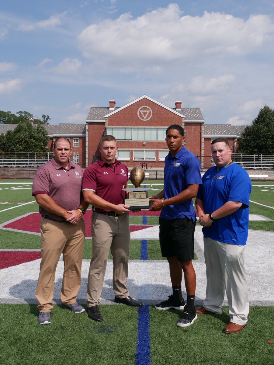SC_Pride's tweet photo. Come Friday night, the Pynchon SAW Trophy will once again be up for grabs as #SpringfieldCollege and WNE will battle for the sixth time #d3fb 🏈🏆🔥 https://t.co/kJqqEuqDiQ