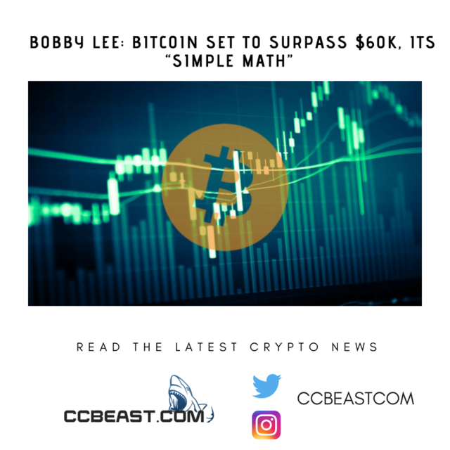 Fintechdotnews's tweet photo. Bobby Lee, Charlie Lee’s brother and co-founder of the BTCC exchange recently issued a series of tweets regarding his sentiment about the bullish run of Bitcoin.
#BTC $BTC 
https://t.co/IgreTxvwjr https://t.co/LxoEBljL92