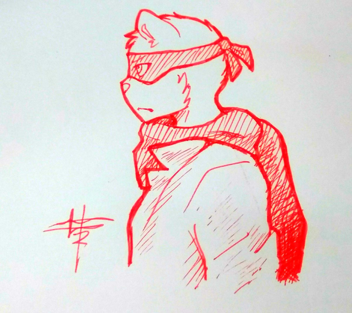 Geminae626's tweet image. @ChainKnuckle @HTFWiki 
I drew Splendont in class, it was really nice to use only a fineliner haha :)