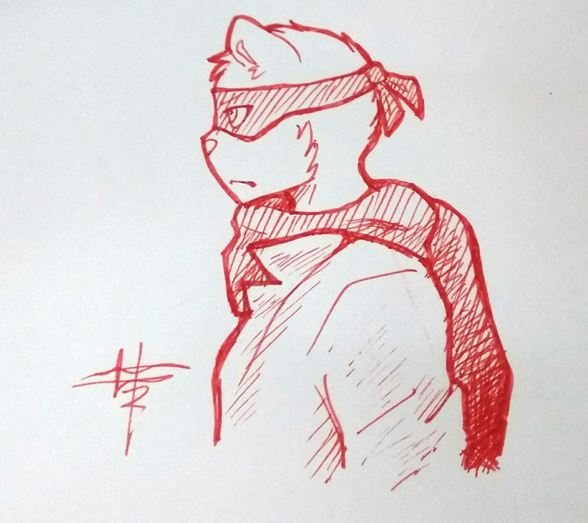Geminae626's tweet image. @ChainKnuckle @HTFWiki 
I drew Splendont in class, it was really nice to use only a fineliner haha :)