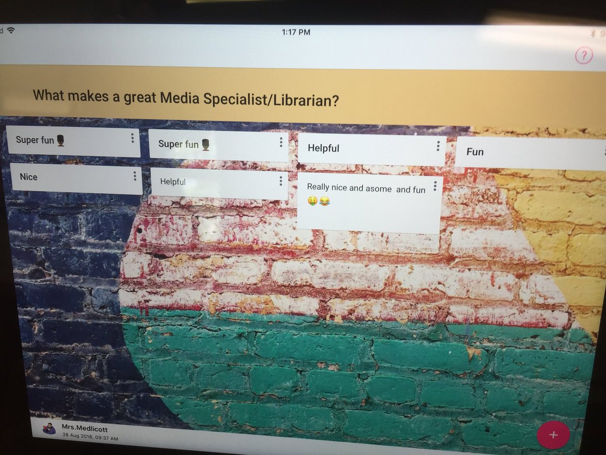 Gaining great insight from 4th graders to improve library services for all students via <a href="/padlet/">Padlet</a>. <a href="/WBeachSchool/">WBeachSchool</a> <a href="/jackson_norvell/">Jackson Norvell</a> <a href="/edominow/">Ella Dominow</a>