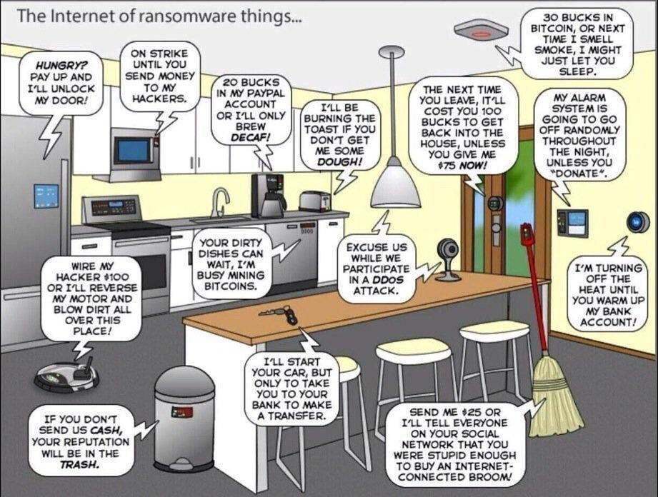 Acronis's tweet image. #Ransomware threats in the connected world could take interesting forms. Especially when devices become capable of communicating with their owners. Can you imagine this happening? #LOL
Via @JamesMcLeary