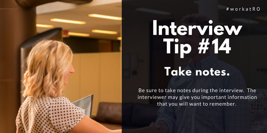 ROcareers's tweet photo. Today's Tuesday Tip reminds you how important taking notes in an interview is! #TuesdayTip #workatRO #teamrustoleum https://t.co/ImMg4U9Nm4