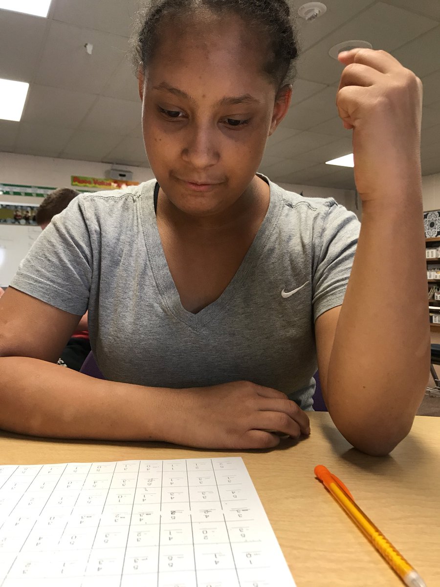 Intense concentration while working on math facts #hardworker #smartgirl #HPRD @Middlebillies <a href="/ozarkschools/">Ozark Schools</a>