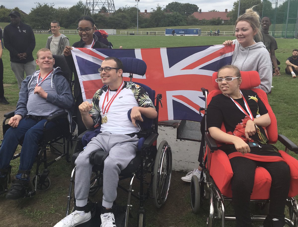 Brilliant @CMGCare_Support Athletics Championship today, to promote healthy lifestyles. Such a laugh, and lots of proud competitors and families. Thanks so much to @Georgie400m for support, encouragement, advice and medal presentations!