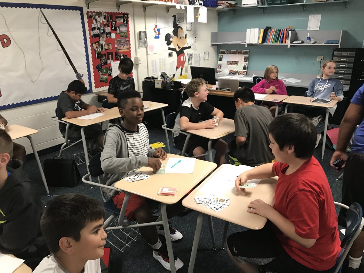 BHMSEagles's tweet photo. 7th grade math INTEGER War! #MathyEagles #BHMSrocks https://t.co/xHatZJLN98