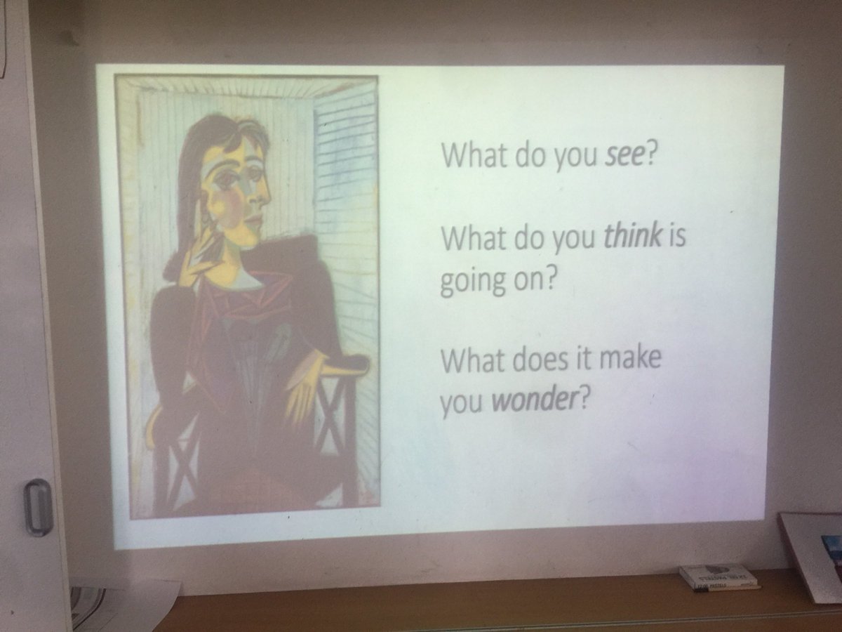 DennyHighArt1's tweet image. S1 class getting introduced to critical thinking and analysis through ‘Making Thinking Visible’ strategies. They all contributed brilliantly. @DennyHighSchool #makingthinkingvisable #mtv #picasso #doramaar