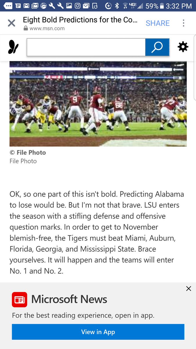 BrookeBordeaux's tweet image. LSU will be unbeaten when they play Alabama?  Bama and #LSU will be #1 &amp;amp; #2?  A media guy said this?  Most media think we are going to be less than mediocre.  #BoldPrediction