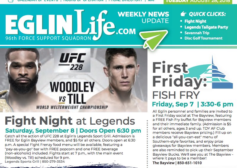 eglinlife's tweet photo. It's Tuesday! Which means a new weekly update with everything going on in the #96fss. https://t.co/4MvgYykQqJ https://t.co/K3PF1Ik0TG
