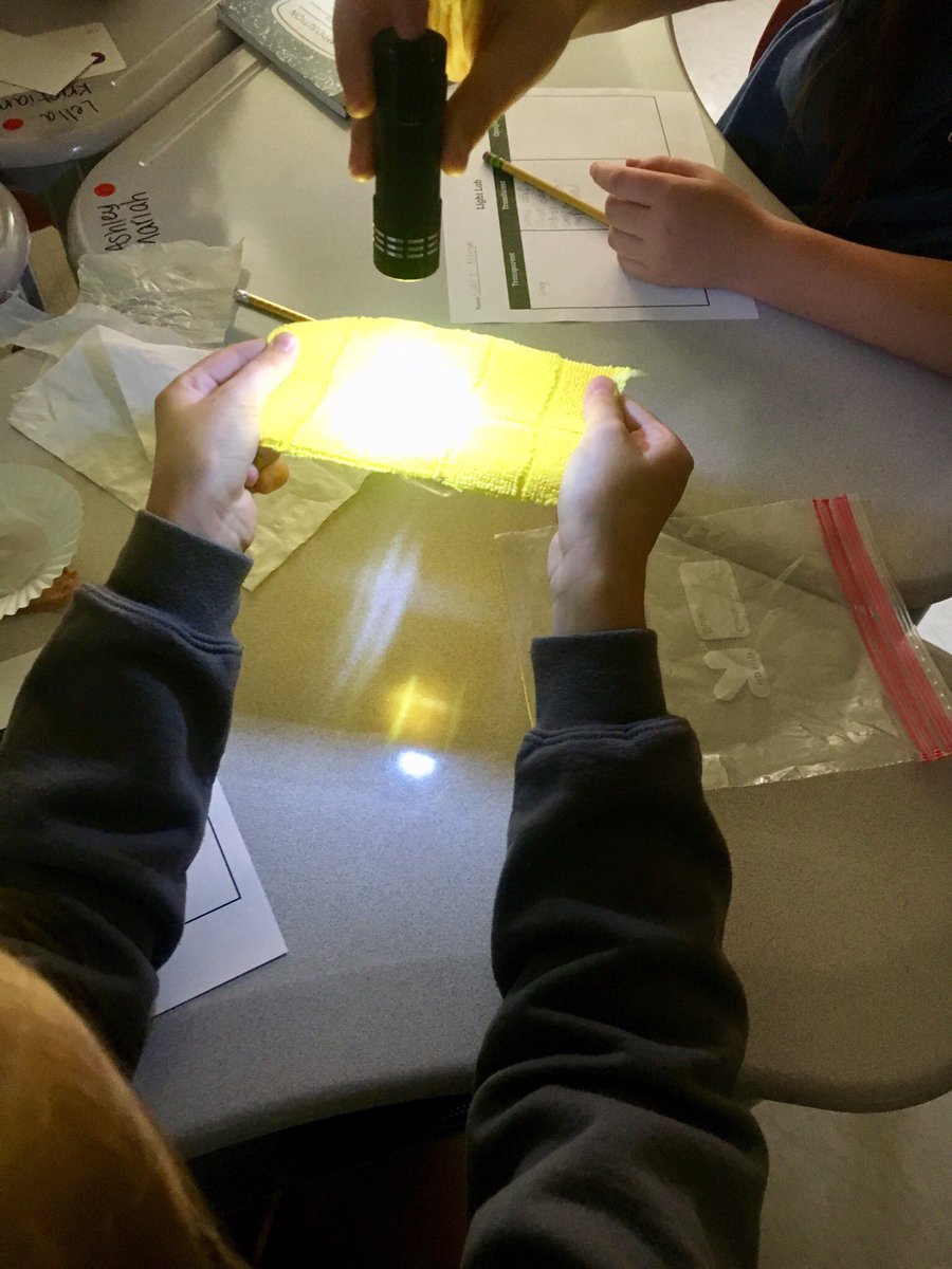 Fearlessly4th's tweet photo. What’s the best way to learn tricky science vocabulary words?...provide a hands on lab that requires them to predict, investigate, and collaborate using those new words. (transparent, translucent, and opaque) #explorenexton https://t.co/j1JHgr5iyu