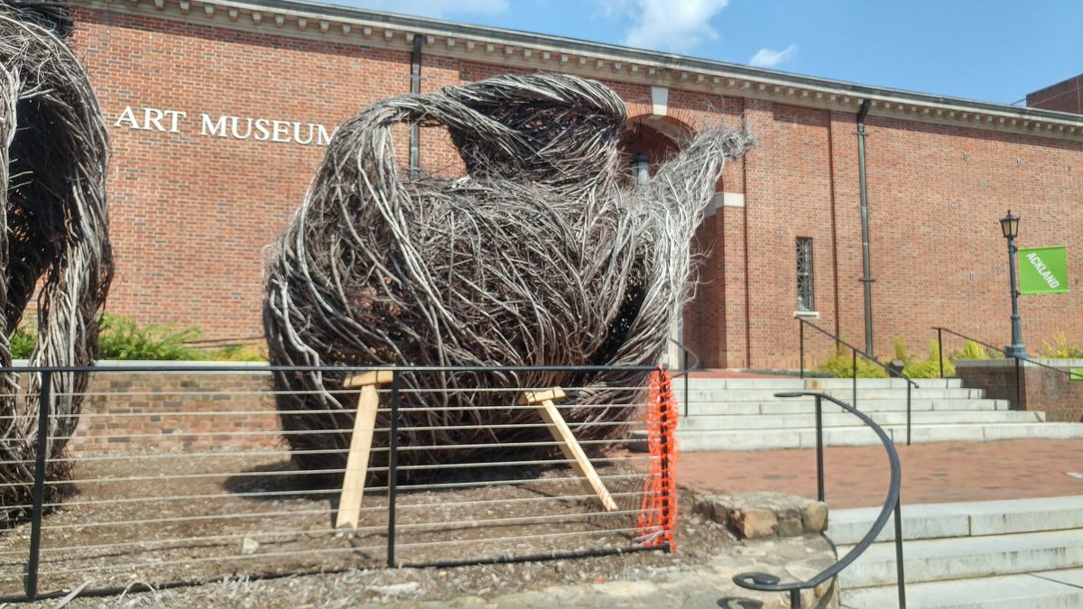 JPBowles's tweet image. Oops! Patrick Dougherty's #stickwork topples more slowly than Silent Sam @UNC... @AcklandArt