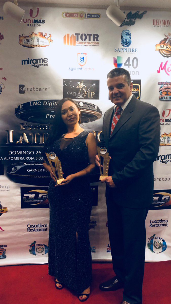 Congrats to <a href="/latina1023fm/">Latina 102.3FM</a> Dulce Robles and <a href="/Estrellatvclt/">Estrellatvcharlotte</a> <a href="/GaloBairdTV/">Galo Baird</a> for winning the DJ of the Year and Reporter of the Year at the NCTV Awards!! #Latinos #NC #Spanish #media