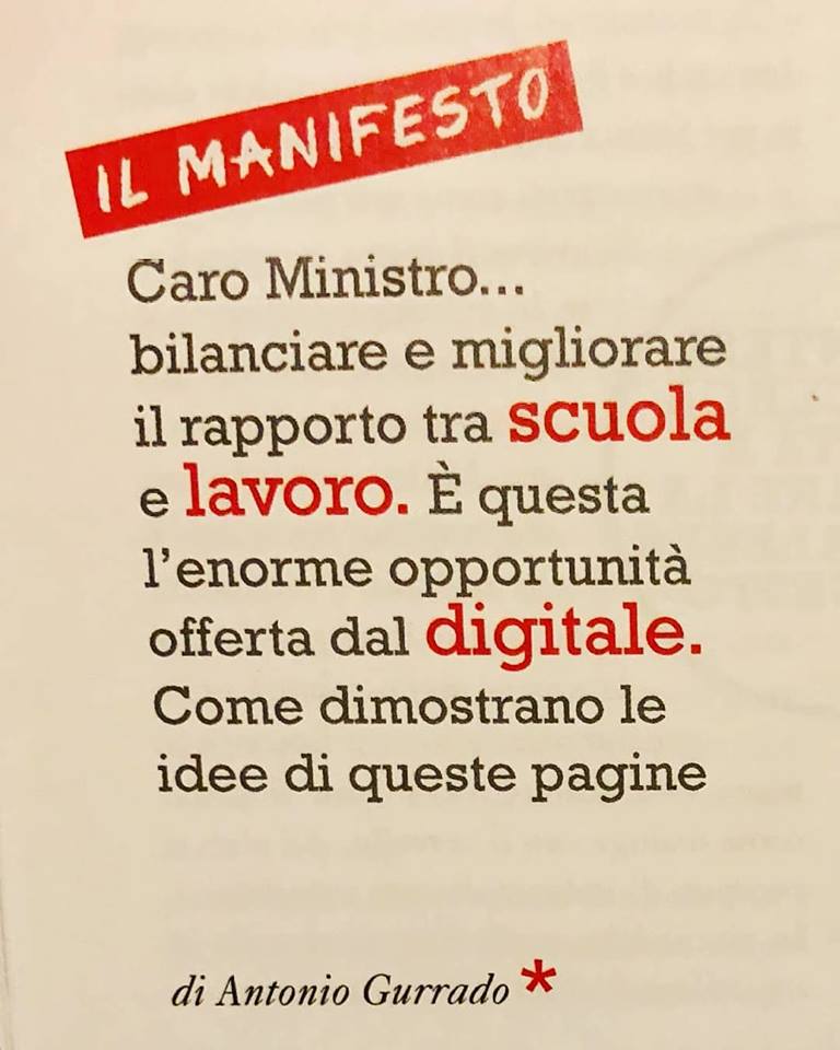 AntonioGurrado's tweet photo. Su Class di questo mese c’è un mio speciale di dieci pagine sulla #scuola. Fra le altre cose, trovate un manifesto per migliorare lo school-life balance e la risposta del ministro dell’#Istruzione. @MiurSocial @bussetti_marco #Classeditori @MilanoFinanza #digital #lifestyle https://t.co/CmH1qsJhmh