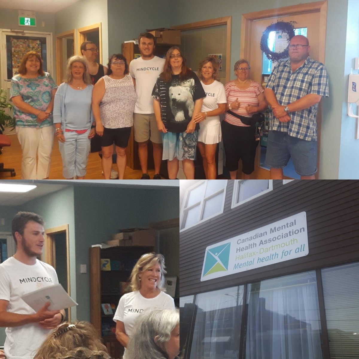 CMHAHalDart's tweet photo. #MindCycle Ryan Martin and his mother, Kelly, dropped byCMHA Halifax-Dartmouth today. Ryan is cycling across Canada in support of CMHA National!
Thank-you Ryan!
@CMHA_NTL @nsCMHA https://t.co/GnSLhnFAuc