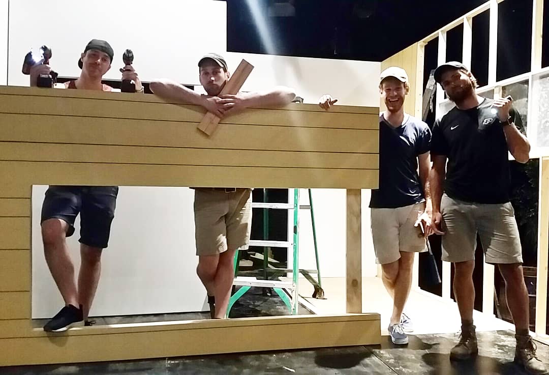 thepondtheatre1's tweet image. Today is #loadin day for #thenaturalists! Thanks to the #crew for turning the #theatre into a home for Billy &amp;amp; Francis Sloane. Get your tix today at thepondtheatre.org
#thepondtheatrecompany  #irishtheatre #building #tech #workinghard #carpentry #carpentrylife #construction