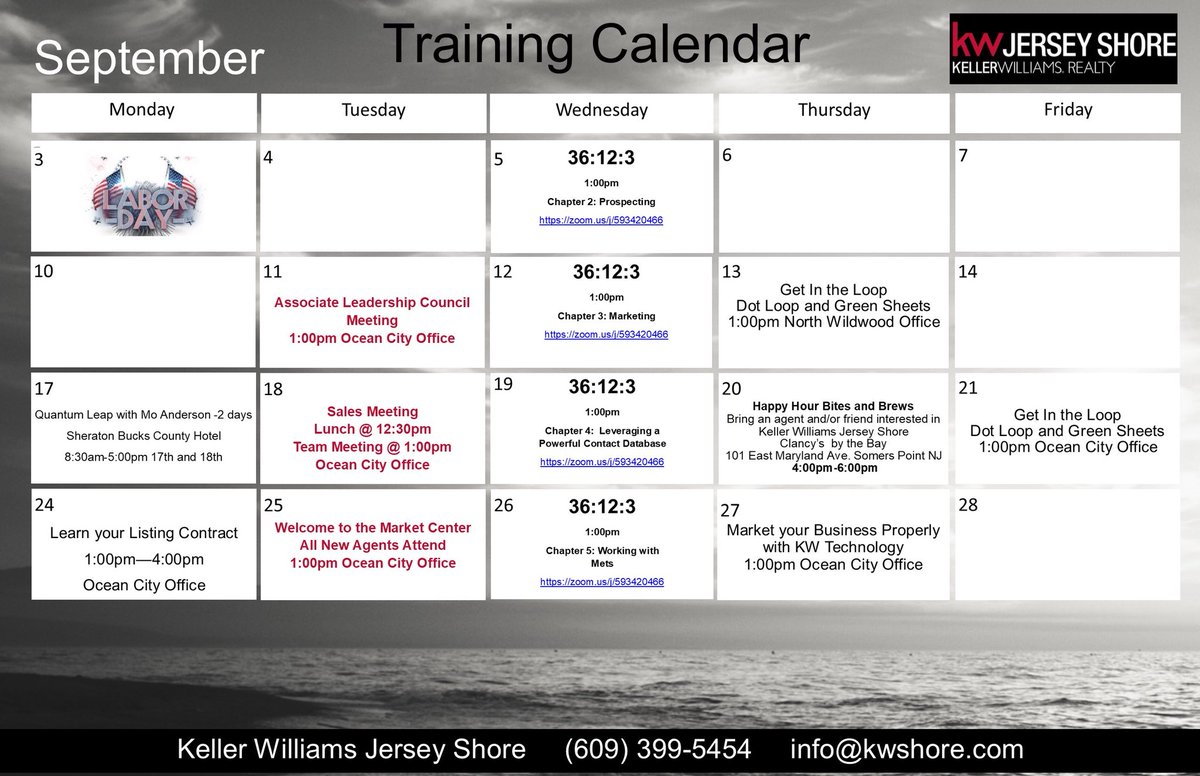 KWJerseyShore1's tweet image. September calendar is here! So many great classes, hope to see you there! 
#kwjs #learningisearning #educationiskey #kellerwilliamsjerseyshore #kwjerseyshore #careersworthhaving #businessesworthowning #livesworthliving #experiencesworthgiving #legaciesworthleaving