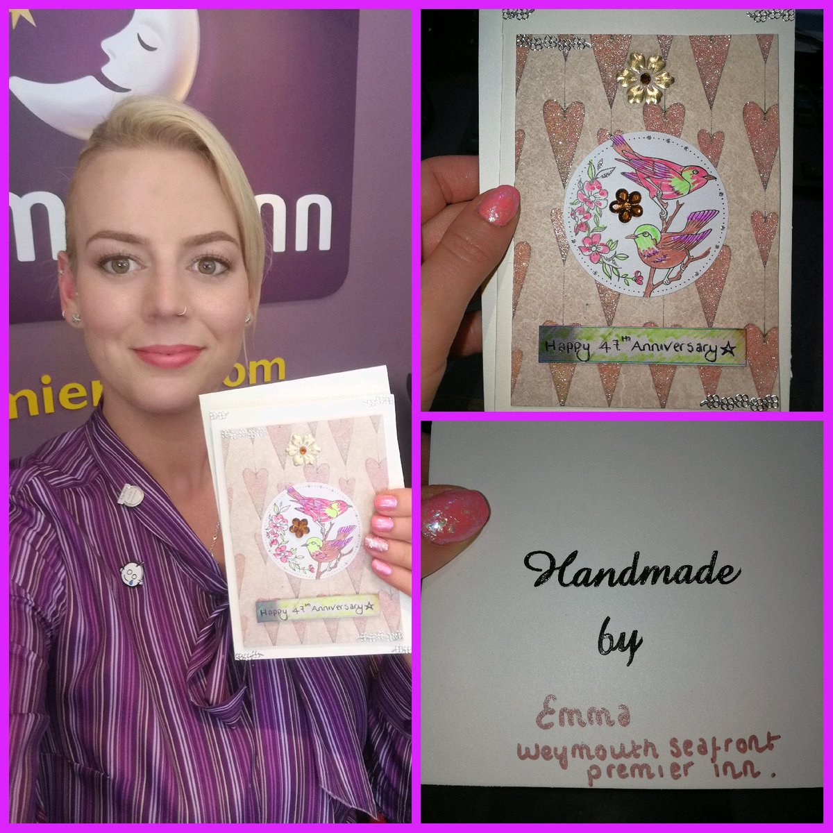 ... I'm back on it after a holiday away from pi... 47th wedding anniversary, handmade this little card for the happy couple 💕 #summerofservice @PIWEYMOUTHSF <a href="/linfred462/">Mark Linnington</a> <a href="/RakeshMistry87/">Rakesh Mistry</a> <a href="/SDEBDD/">simon ewins</a> <a href="/RikkiQuinlan/">RQPI</a> <a href="/PIHantsHearts/">HampshireHeartsPI</a>