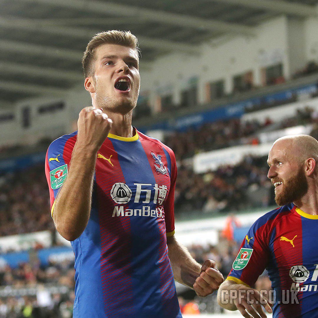 CPFC's tweet photo. 👏 A first Palace goal for Sørloth! 

[0-1] #CPFC 🦅 https://t.co/HcrURMM9xW