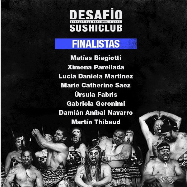 Atenti!!!📢
Estos son los finalistas del #DesafíoSushiClub por un viaje  a Nueva Zelanda con 3 amigos!! 
Revisen sus correos amiguitos porque ya los contactamos vía mail para coordinar la 2da. etapa. 
Garra que se viene la final!!! 
Gracias a todos por participar!!😍 
#SushiClub