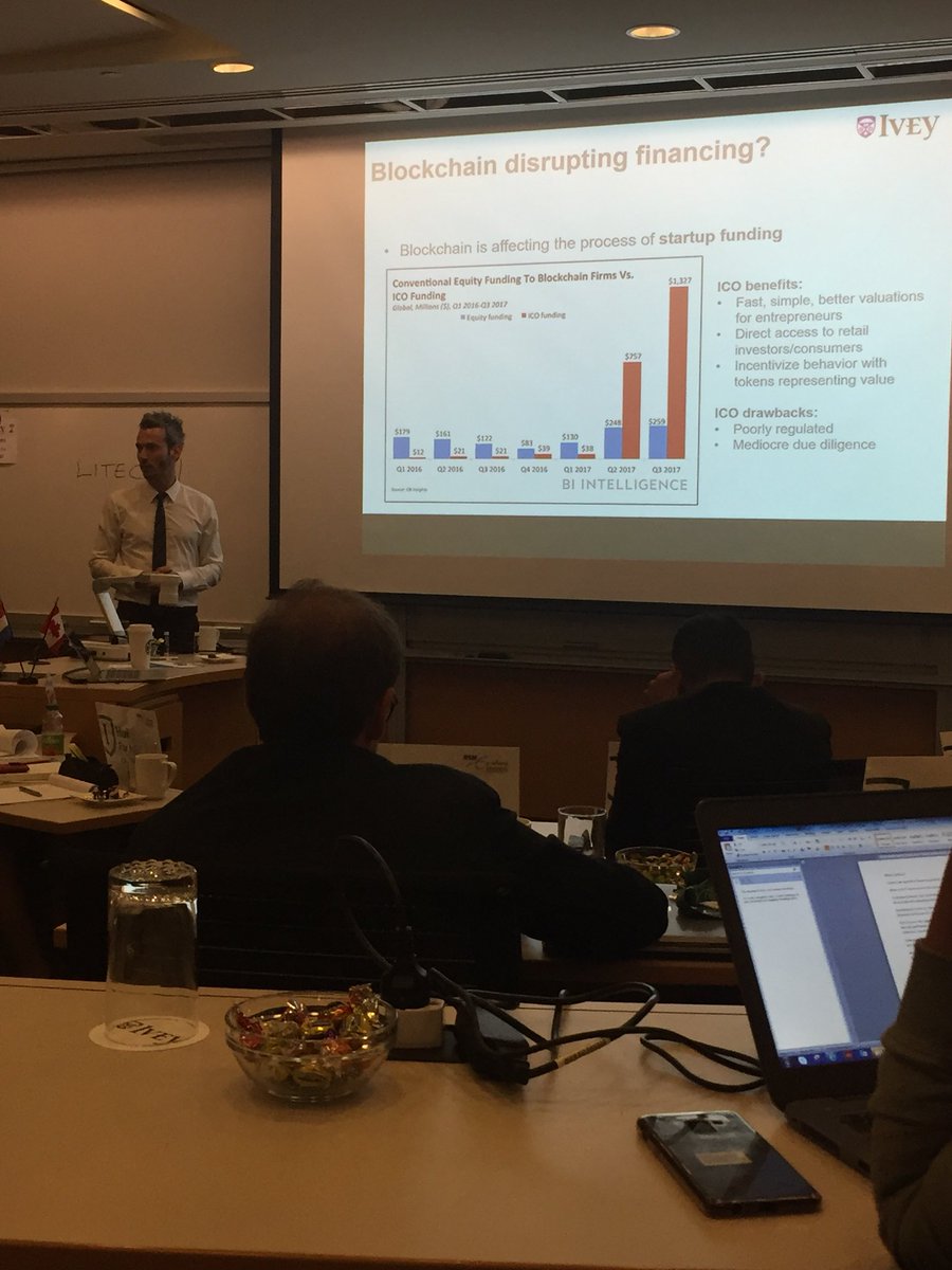 Blockchain disrupting financing? RSM MBAs learning about Fin Tech and cryptocurrencies. Lecture by JP Vergne of Ivey Durlinger study trip <a href="/rsmalumni/">RSM Alumni</a> @rsmmba #rsmmbastudytrips