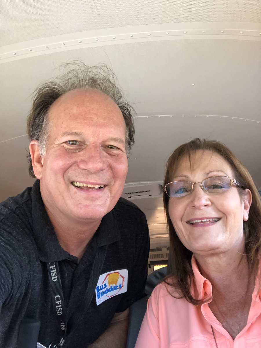 Working as a bus buddy with my favorite bus driver Miss Kay at Woodard Elementary #CFISDBack2school
