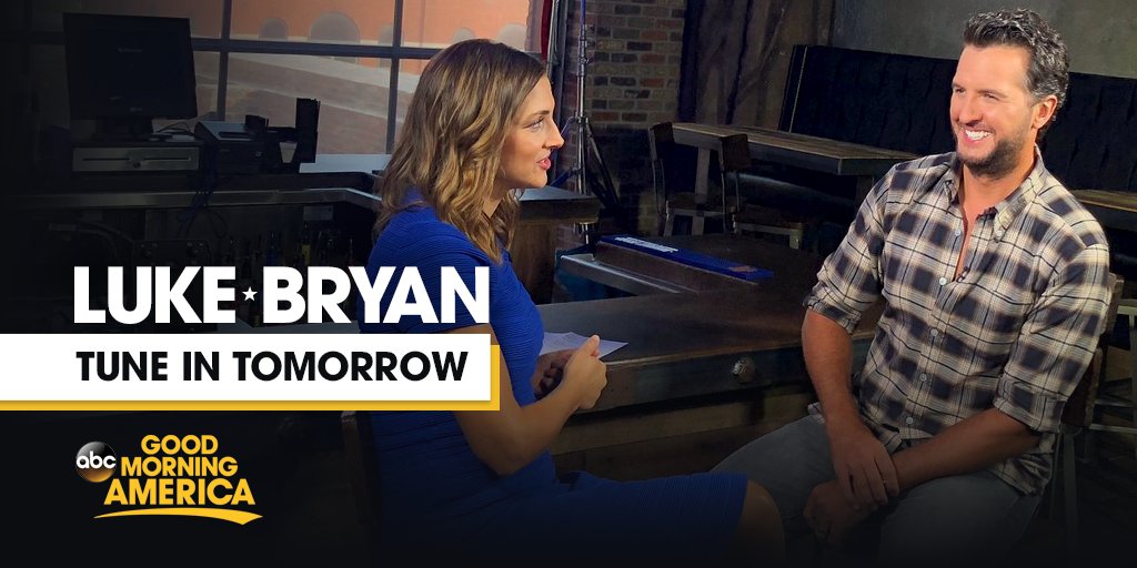 lukebryan's tweet image. Be sure to tune in to @GMA again tomorrow for the inside scoop on everything coming up this fall.