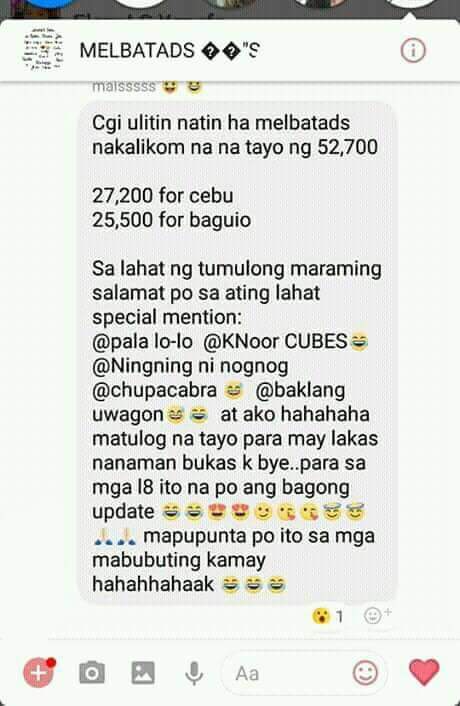 Regielyndejose's tweet photo. Kakaibang pangalan ng gc,kakaibang nickname ng mga tao dito,pero when it comes to mayward babies this gc is willing to support.puro man kalukuhan pero pag sa seryosong usapan graveh..thank you so much melbatads sb.god bless us all.?proud to be part of melbatads sb group.lab2x.? https://t.co/GXSztTylvp