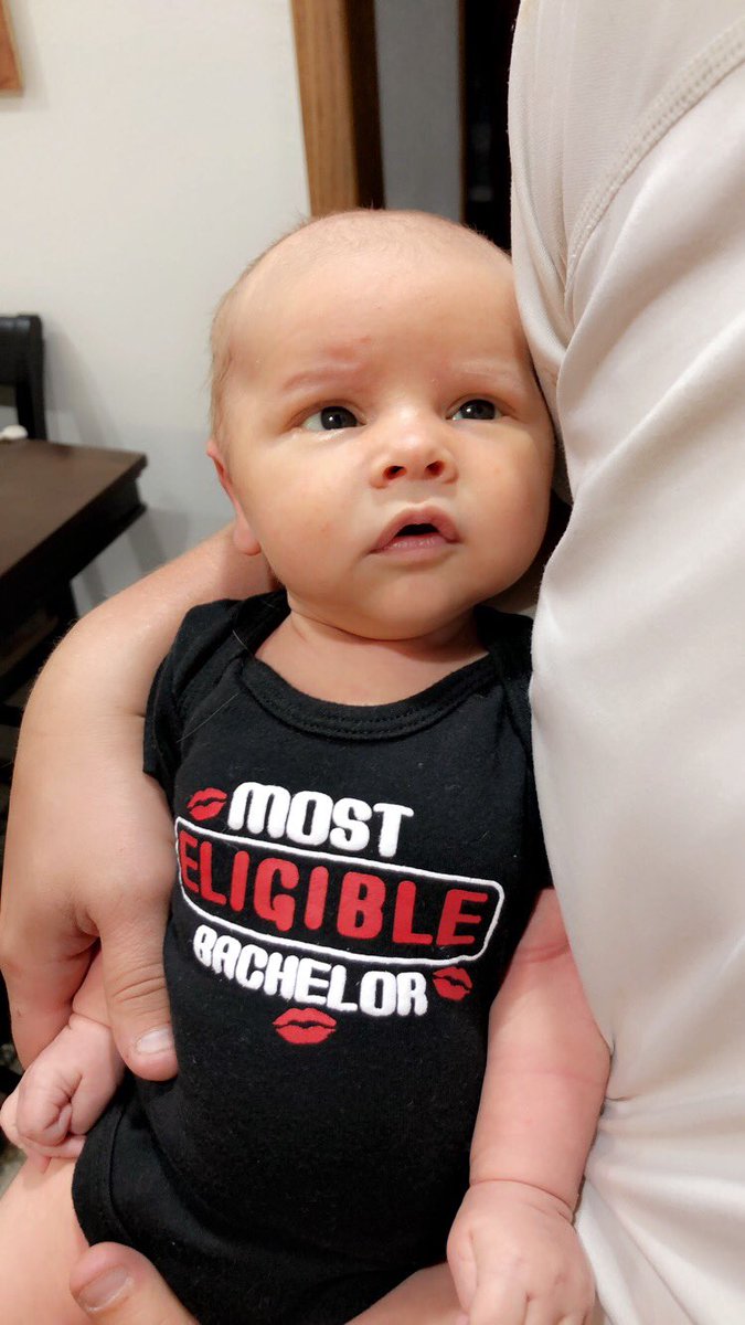 MissMyca's tweet photo. @Millsy11374 I found your next bachelor!! I mean he might only be 4 weeks old but the ladies will love him ❤️🖤 https://t.co/U4wZOuCeOK