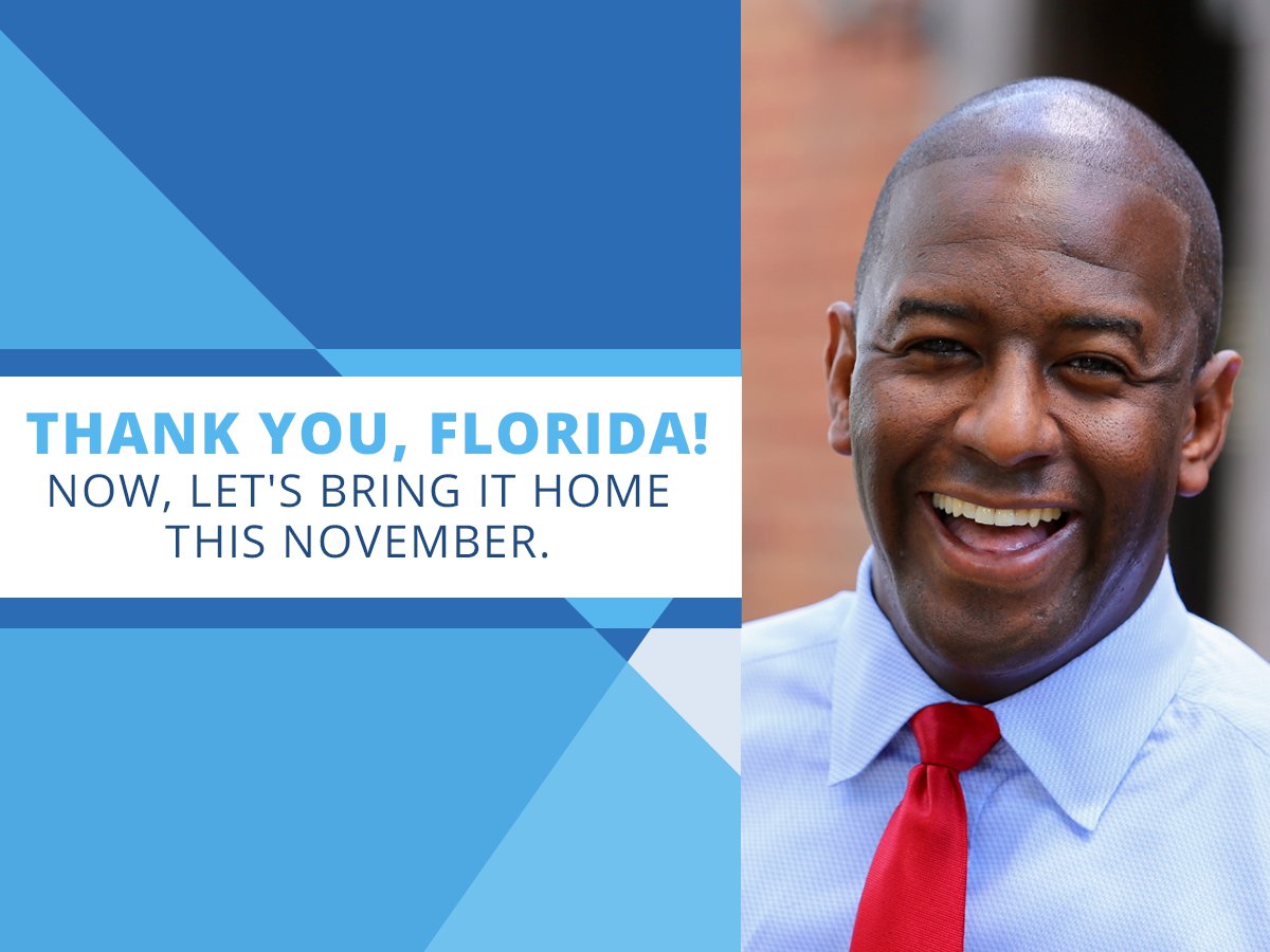 Tonight, we proved what's possible when people come together &amp; show up to build FL into a better state for all. I'm truly honored to represent people across the state as the Democratic nominee -- and I promise to stand up for everyday Floridians and the issues that matter most.