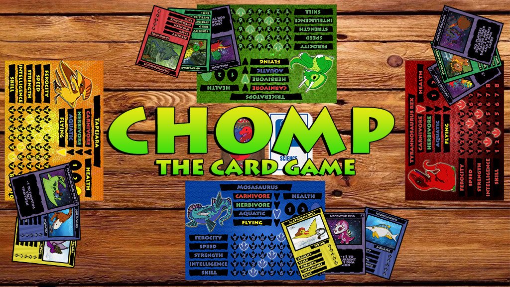 RadarGamesIrl's tweet photo. #Chomp is live on Kickstarter! 
https://t.co/AZfXLot7ex

Whether you're a child at heart or a child who games - this is the #game for you! Compared by test-players to games such as #Pokemon, #Munchkin, #Yu-Gi-Oh, and #MagictheGathering - Chomp is fun for all ages! 

#BGG #Rawr https://t.co/C1Sn4q78D7