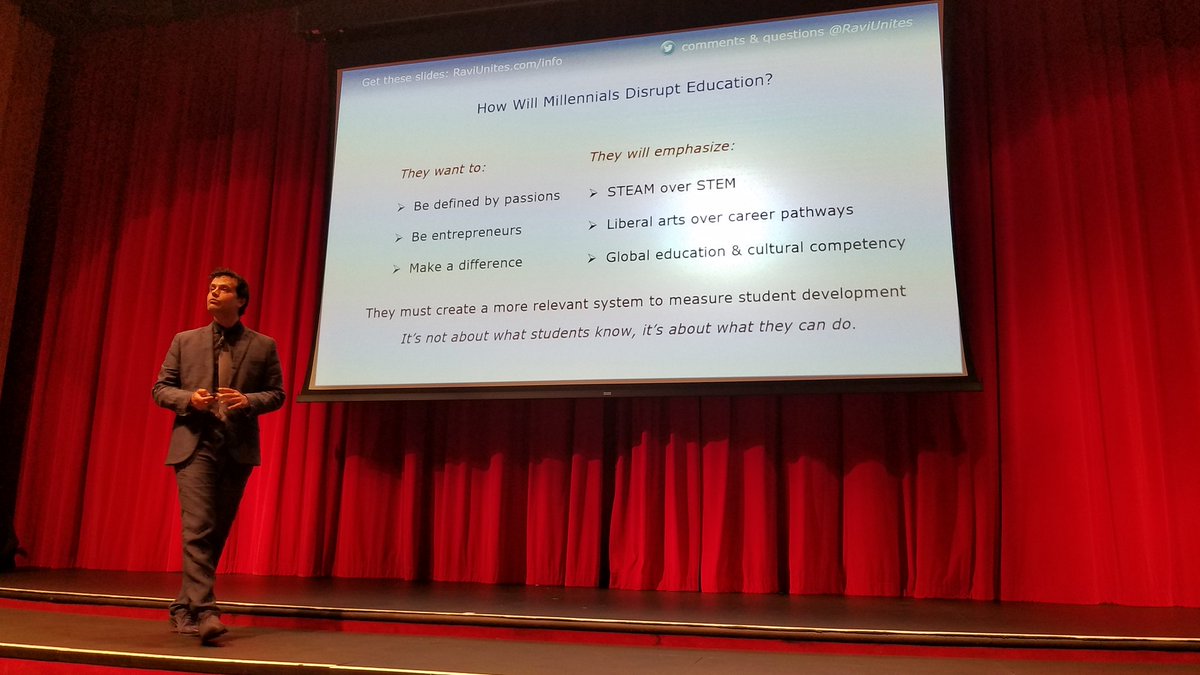pointincommon's tweet photo. How will #millennials disrupt education? @RaviUnites  #pointincommon https://t.co/1Sl1kO7nkI