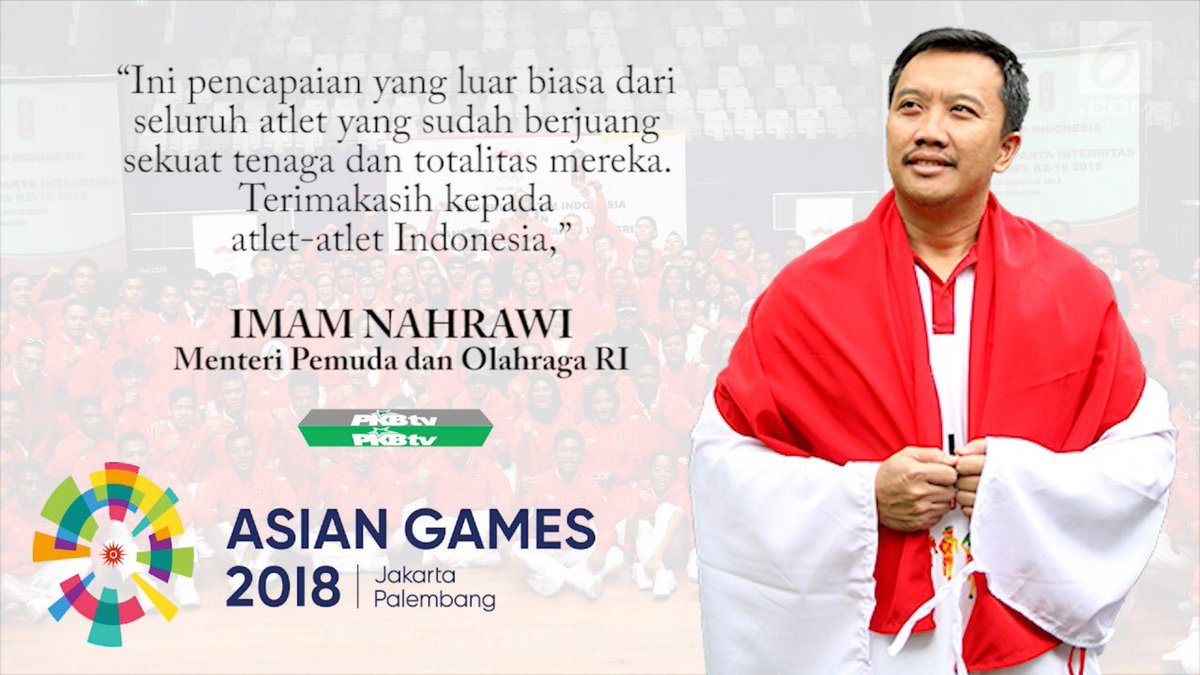 R_GUN4W4N's tweet photo. Totalitas Atlet dan Pemerintah di #AsianGames2018 Membuktikan bahwa Indonesia Bisa ...!!

Perolehan 24 Emas adalah sebuah Prestasi Luar Biasa dan Sejarah Baru Olahraga Indonesia ...🇮🇩👏

#TerimakasihAtletku 
#terimakasihindonesia 
#IndonesiaBangga 

@jokowi @imam_nahrawi https://t.co/0hKMV8mLfn