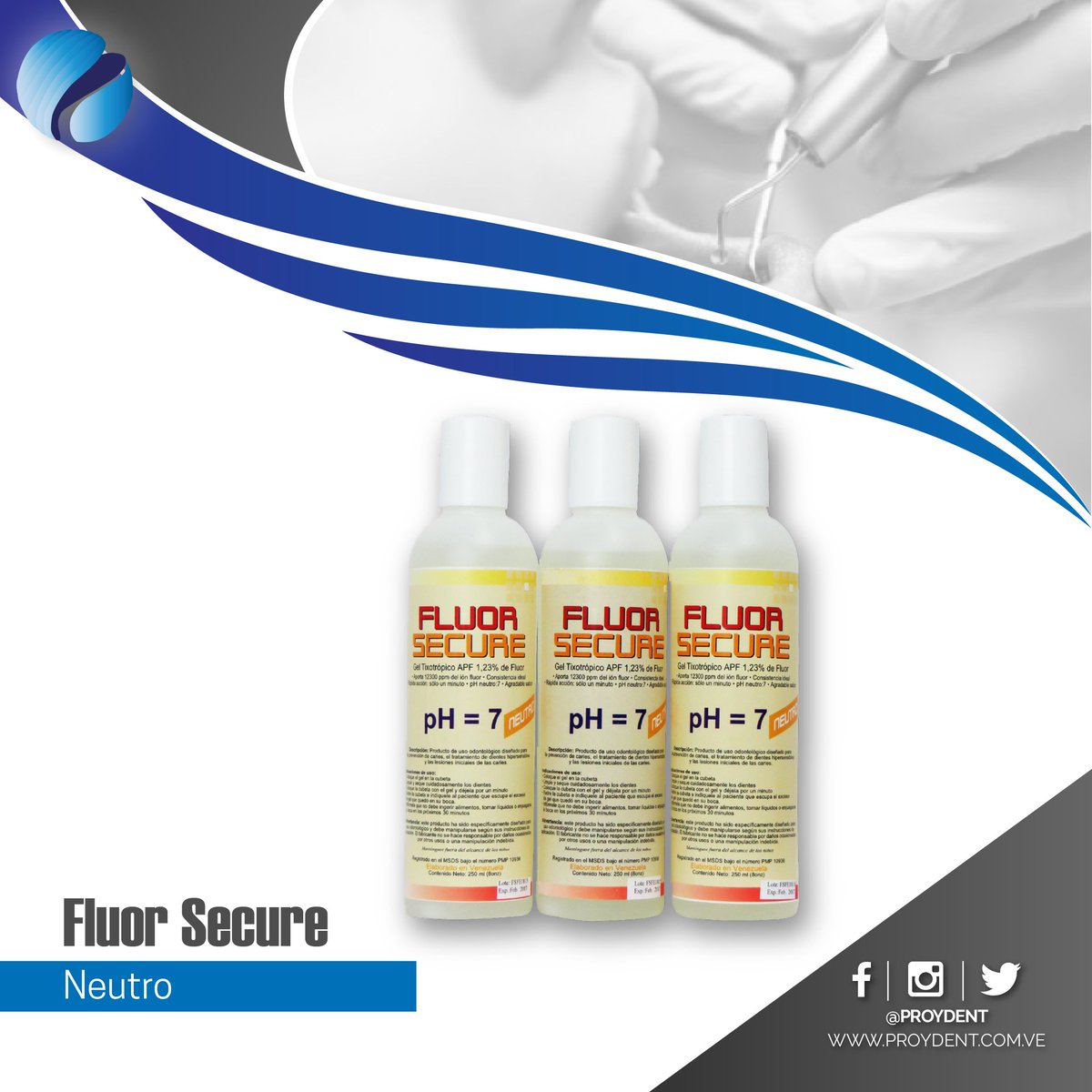 Proydent's tweet photo. Flúor Secure Neutro. Gel Tixotrópico. 8 onzas, para prevenir las caries y la sensibilidad en los pacientes. Con tan solo un minuto de aplicación, el gel actúa por todas las zonas del diente. https://t.co/pHjIAAbxsC
