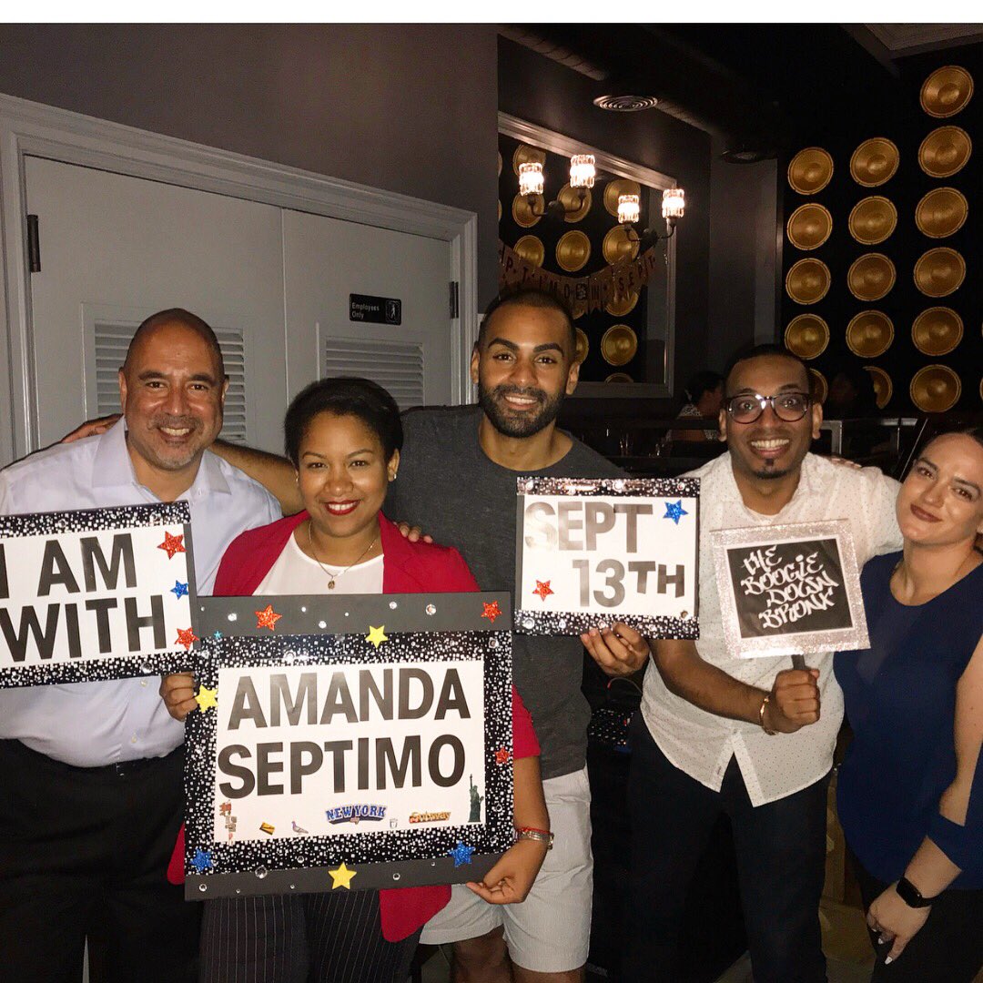 AmandaSeptimo's tweet photo. Look at these signs made by @CarleneNYC! Had such a great time at @beatstronyc last night! Grateful to everyone who came out to support & to the lovely hosts who made sure every detail was perfect. We are two weeks away! Join us as we race toward #SeptimoInSeptember! https://t.co/jjICde79ij