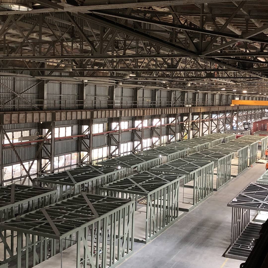 Skystonegroup's tweet photo. Steel cages as far as the eye can see.
.
.
.
#skystone 
#skystonegroup 
#modular
#modulardesign 
#modularhotel
#modularfabrication 
#modularconstruction 
#nycconstruction 
#nycgeneralcontractor https://t.co/yOl5Yzu10g
