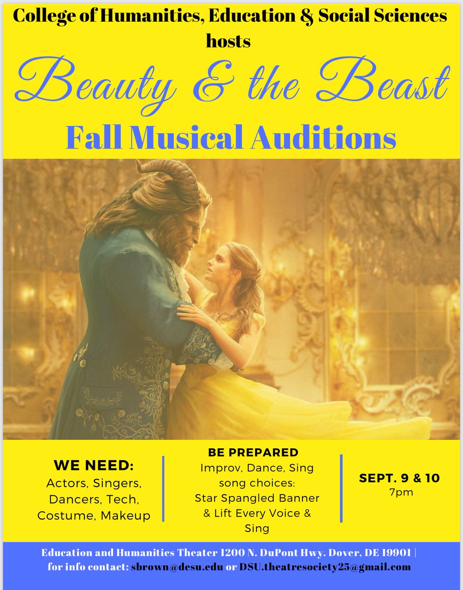 DsuTheatre's tweet image. Don’t forget come out and Audition‼️‼️‼️