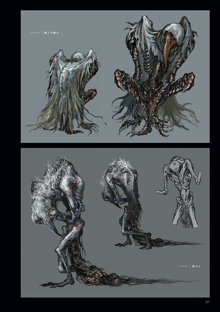 “Corvian Knight” and “Forlorn Corvian Settler” concept art from the ...