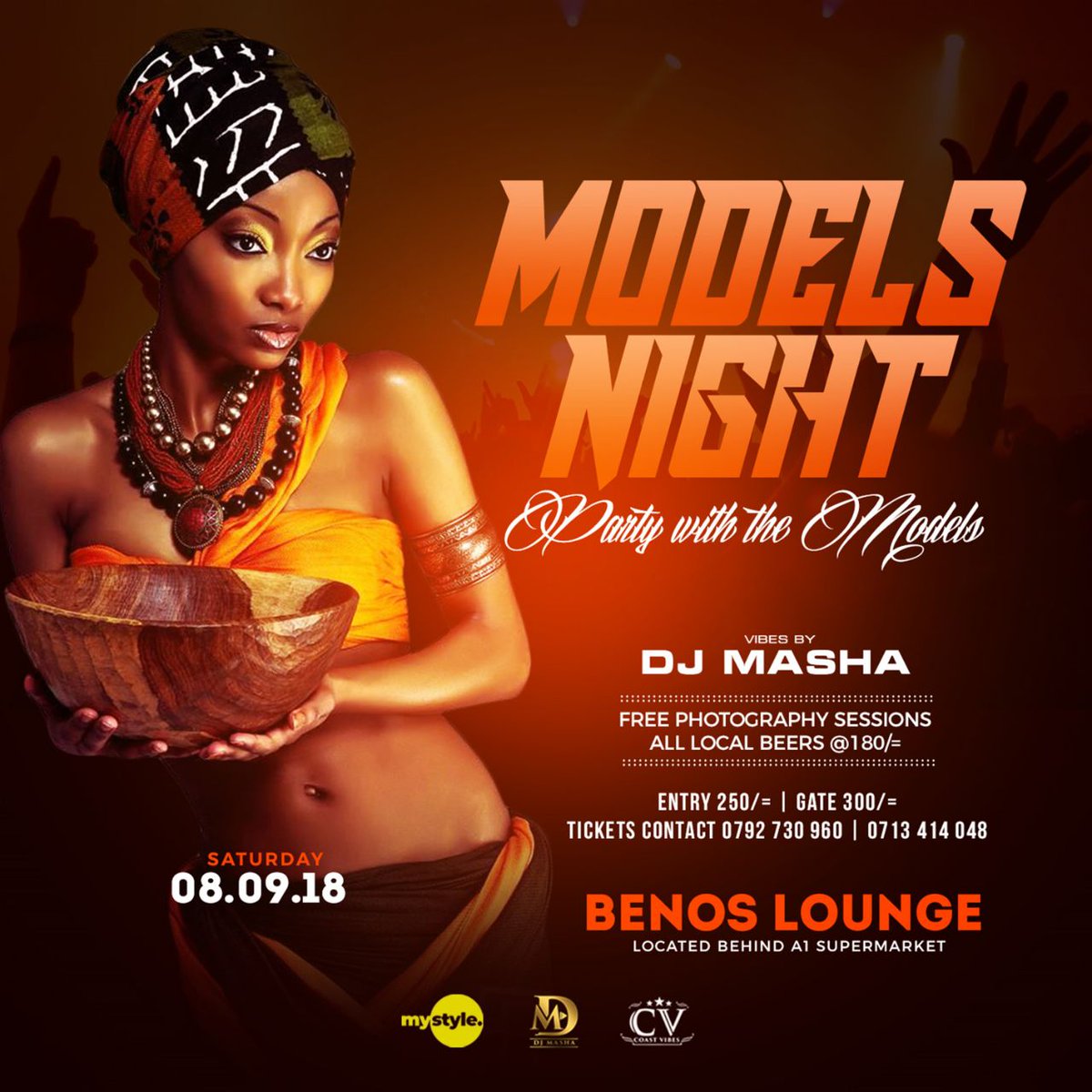 djmashakenya's tweet photo. models night on 8th september. biggest event in mombasa. september babies link up at benos lounge 👈🙏. #modelsnight #MyStyleShow #thethrillingone #GainWithXtianDela #GainWithTrevor https://t.co/yOd2lylqRp