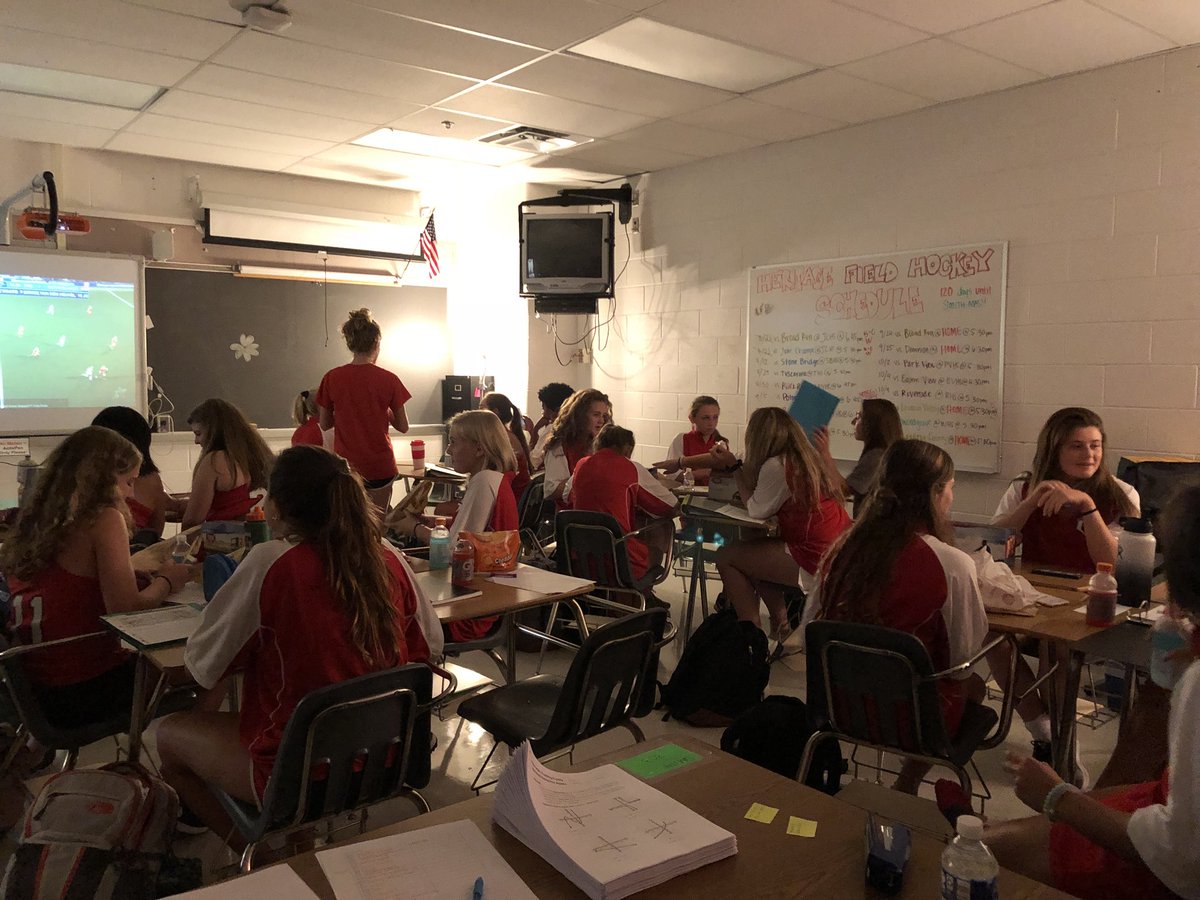 What happens when the <a href="/heritagefhockey/">HHS Field Hockey</a> game gets postponed due to heat? Eat <a href="/jerseymikes/">Jersey Mike's Subs</a>, work on homework, and watch field hockey! #teambonding