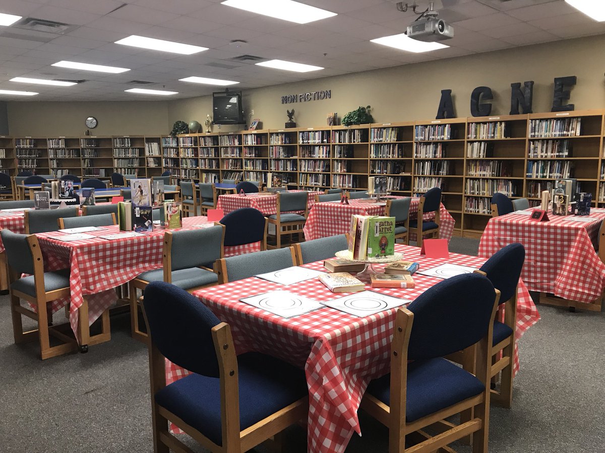 LibrarianJonesy's tweet photo. So excited about our book tasting tomorrow! #AgnewGrit #AgnewLibrary #MISDLibraries #CultureofReading https://t.co/JjCAahQ0PH