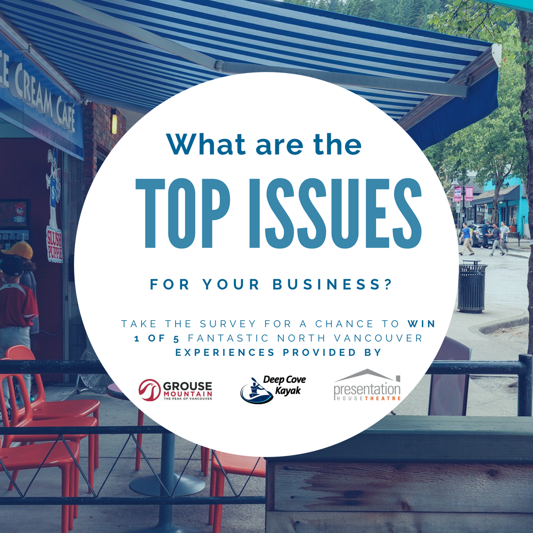 nvchamber's tweet photo. What are the top issues for your business right now?  Take the survey, win prizes #NorthVancouver!! @grousemountain @deepcovekayak @PHTheatre https://t.co/e7o0E4dvjD https://t.co/CwRTqPl1wA