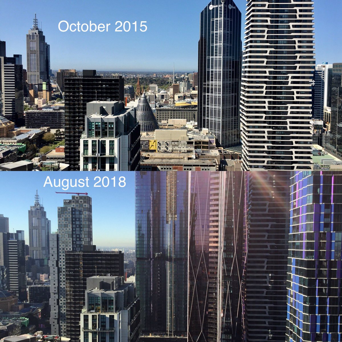 urbanexploreMEL's tweet photo. The changing face of Melbourne. What can happen in three years. @urbancomau @darrendavies231 https://t.co/MhY1prXqSA