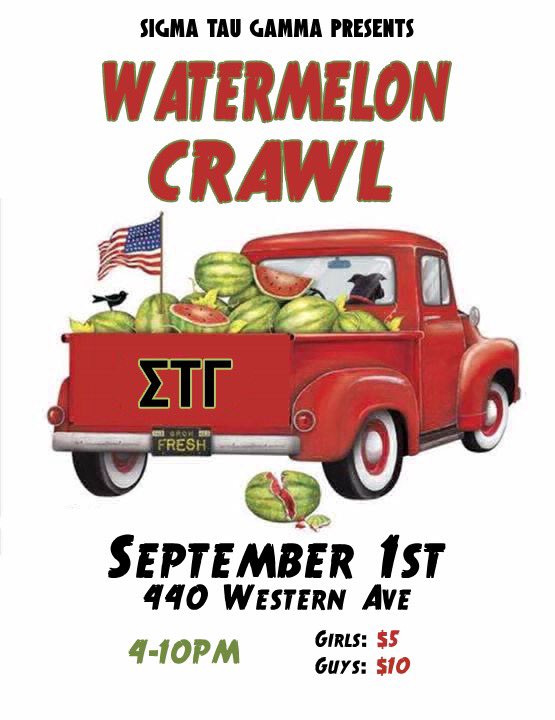 We will be doing a retweet contest for watermelon crawl in the thread below! Sorority with the most retweets on their hashtag wins free entry to watermelon crawl!
