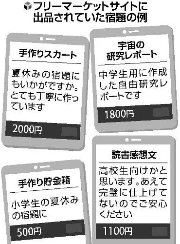 夏休み対策ｗ遂に文科省がメルカリなどで「宿題」の出品を禁止するｗｗｗ