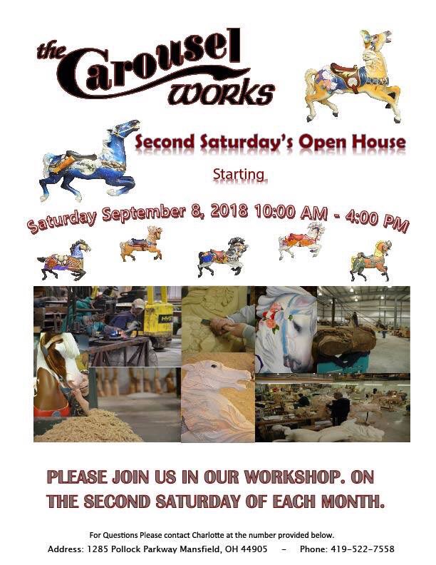 Carousel_Works's tweet image. Hey all! We’re opening for tours on the second Sat of each month starting September 8th! Come visit us!