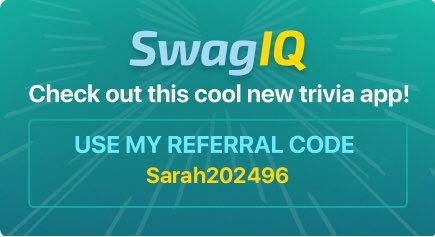 Sarah202496's tweet photo. Hi, check-out Swag IQ, a trivia app that I play for a chance to win a big cash prize. Get the app &amp; sign-up to play. https://t.co/IfRV0KfryH https://t.co/PuEEOqoK7R
