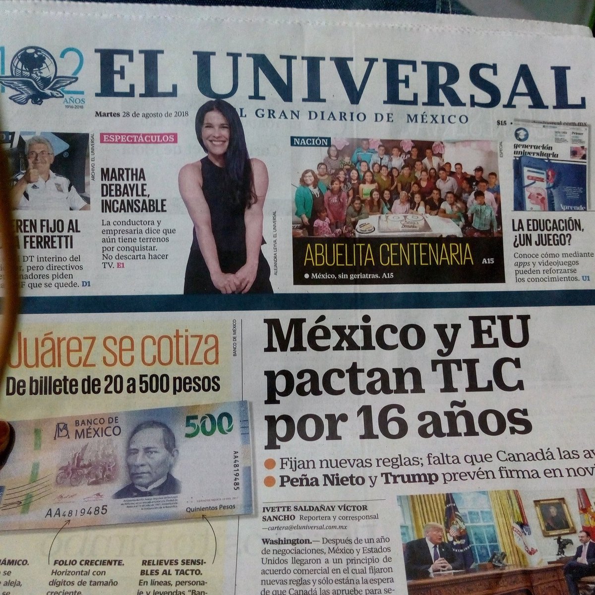CullenKlaussen's tweet photo. @marthadebayle , siempre te llevo conmigo en periódico, en mi moi, en mi pensamiento, en mi corazón y mi razón, eres la mejor https://t.co/7SlE0EK9PO